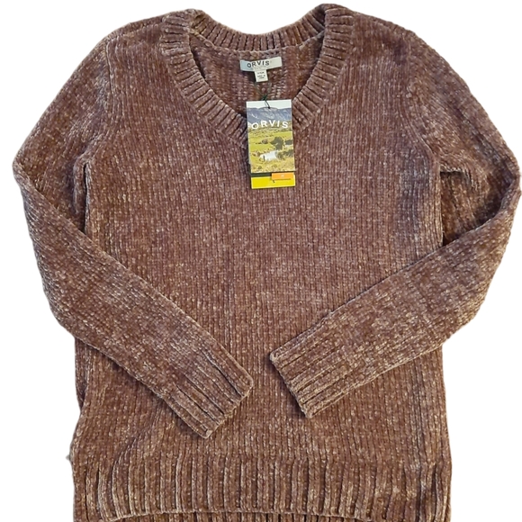 Orvis' Chenille Sweater NWT Misty Rose Sz S - Picture 2 of 3